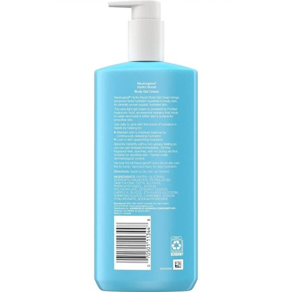 Neutrogena FRAGRANCE FREE Hydro Boost Hydrating Body Gel Cream, 16 Ounce NEW - Picture 2 of 2